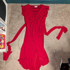 NSR red high-low dress